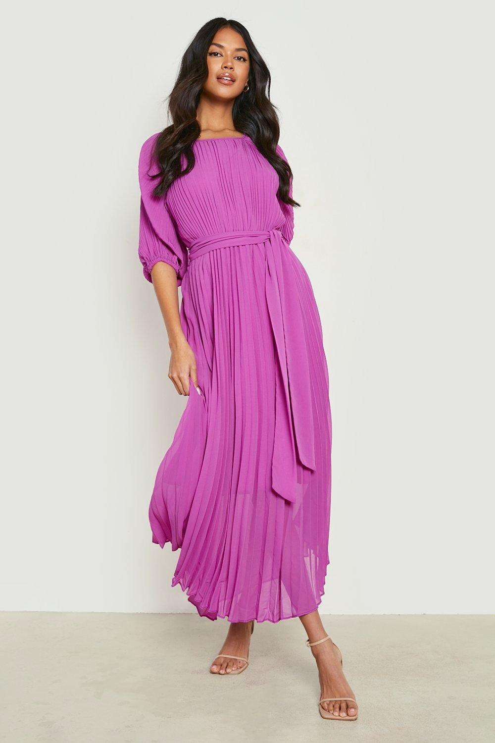 Pink pleated hot sale dress zara